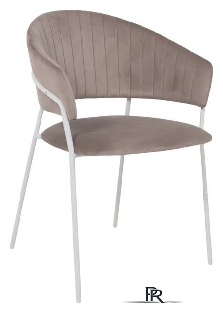 Стул с подлокотниками Алвест AV 433 (светло-коричневый бархат H-61/белый) - Изображение №1 — Интернет-магазин ПроЗаказ