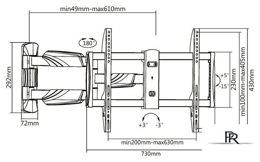 Кронштейн для телевизора Ultramounts UM909 (черный) - Изображение №12 — Интернет-магазин ПроЗаказ
