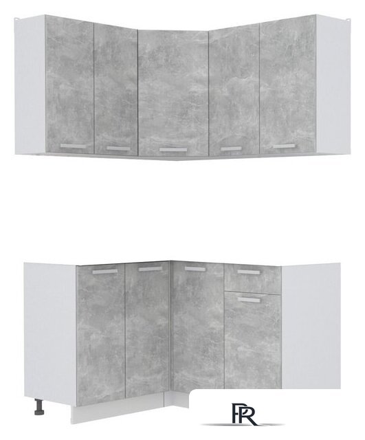 Готовая кухня Интерлиния Мила Лайт 1.2x1.2 без столешницы (бетон) - Изображение №1 — Интернет-магазин ПроЗаказ