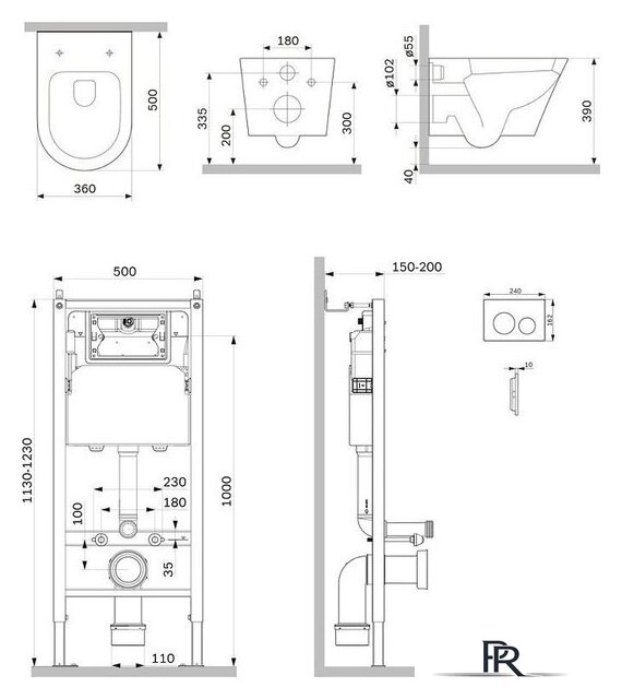 Унитаз подвесной AM.PM Prime Fit IS90151.741701 (с кнопкой смыва) - Изображение №2 — Интернет-магазин ПроЗаказ