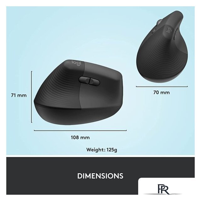 Вертикальная мышь Logitech Lift Left (графит) - Изображение №8 — Интернет-магазин ПроЗаказ