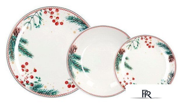 Набор обеденных тарелок Tognana Madison Candy Christmas MC070186050 (18пр) - Изображение №1 — Интернет-магазин ПроЗаказ