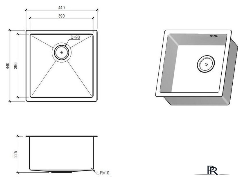 Кухонная мойка Floracio Steel F.4444.GM - Изображение №3 — Интернет-магазин ПроЗаказ