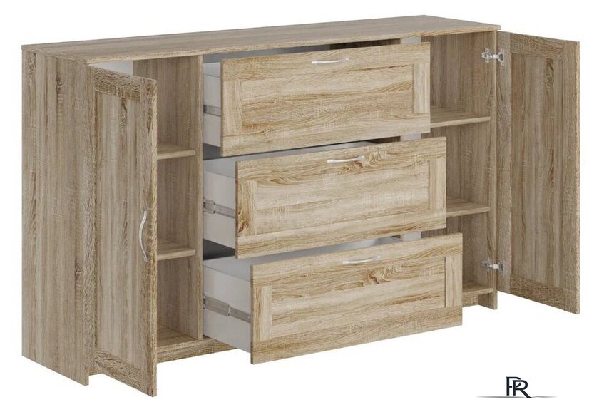 Комод Mio Tesoro Сириус 2 двери и 3 ящика 156x95 2.02.03.290.3 (дуб сонома) - Изображение №3 — Интернет-магазин ПроЗаказ