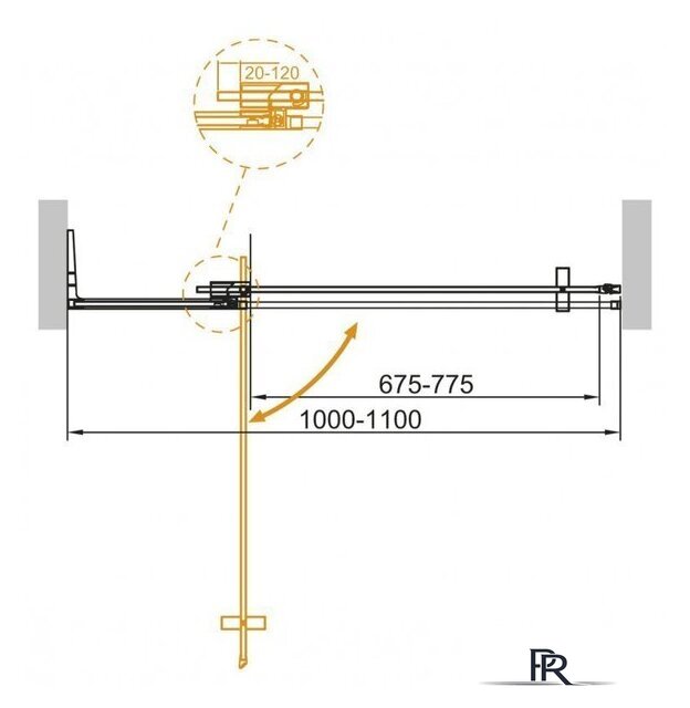 Душевая дверь Cezares SLIDER-B-1-100/110-GRIGIO-Cr - Изображение №9 — Интернет-магазин ПроЗаказ
