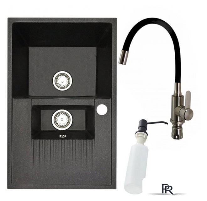 Кухонная мойка БелЭворс Forma L + смеситель W74004-2 + дозатор L405F (черный) - Изображение №1 — Интернет-магазин ПроЗаказ