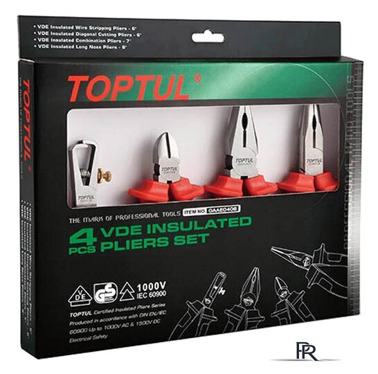 Набор пассатижей Toptul GAAE0406 (4 предмета) - Изображение №1 — Интернет-магазин ПроЗаказ