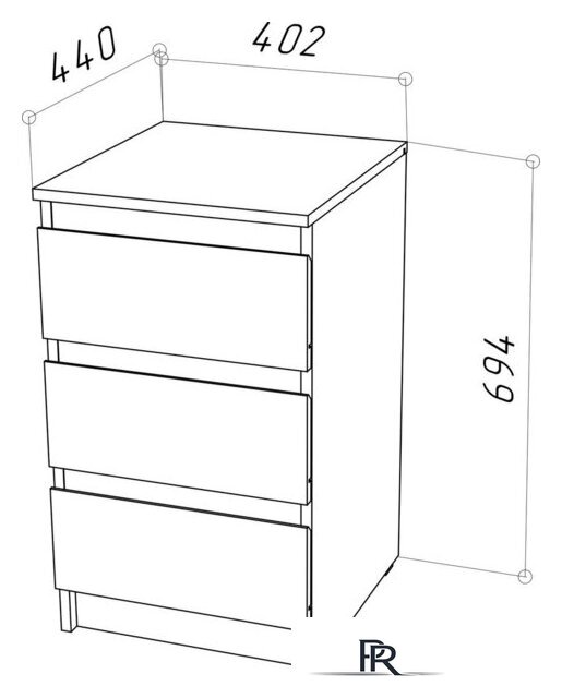 Тумба НК-Мебель Stern Т-9 3-я 72677771 (белый) - Изображение №4 — Интернет-магазин ПроЗаказ