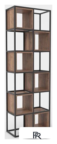 Стеллаж Hype Mebel Грос-2 70x210 (черный/дуб галифакс олово) - Изображение №1 — Интернет-магазин ПроЗаказ