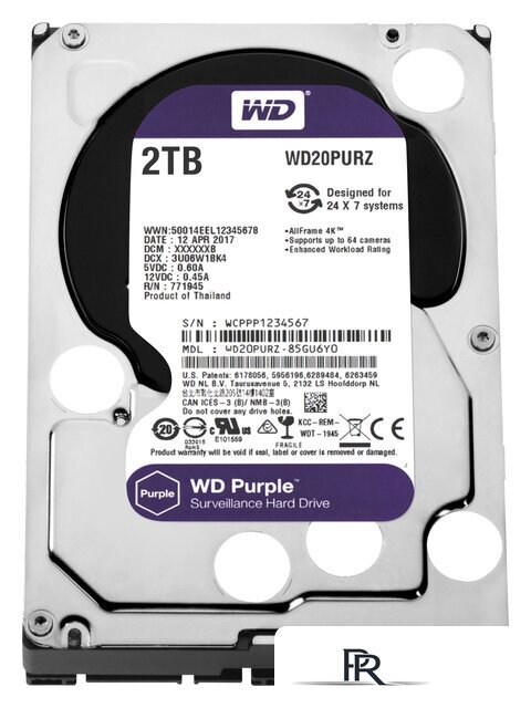 Жесткий диск WD Purple 2TB [WD20PURZ] - Изображение №1 — Интернет-магазин ПроЗаказ
