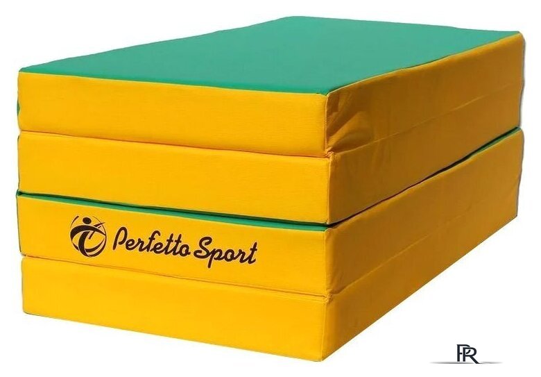 Cпортивный мат Perfetto Sport №5 складной 200x100x10 (зеленый/желтый) - Изображение №1 — Интернет-магазин ПроЗаказ