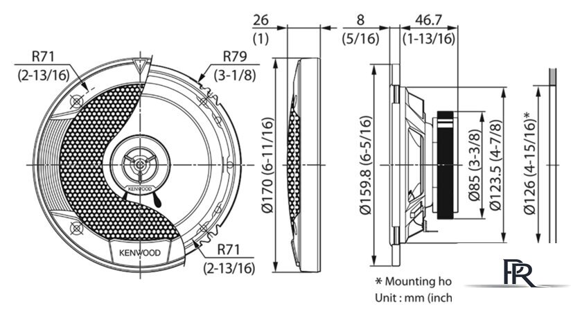 Коаксиальная АС Kenwood KFC-S1676EX - Изображение №2 — Интернет-магазин ПроЗаказ