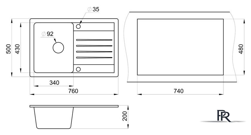 Кухонная мойка Granula ST-7602 (белый) - Изображение №3 — Интернет-магазин ПроЗаказ
