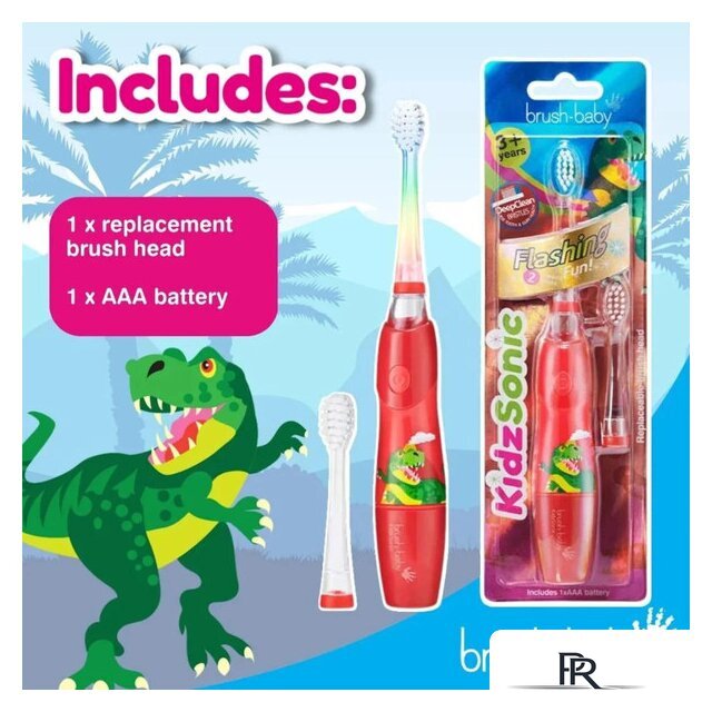 Электрическая зубная щетка Brush-Baby KidzSonic Dinosaur - Изображение №7 — Интернет-магазин ПроЗаказ