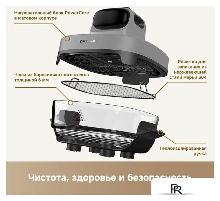 Аэрогриль (аэрофритюрница) Dreame Air Fryer PT60 (серый) - Изображение №23 — Интернет-магазин ПроЗаказ