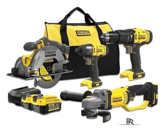  Stanley SFMCK469M2 (шуруповерт, винтоверт, циркулярка, болгарка, 2 АКБ, сумка) - Изображение №1 — Интернет-магазин ПроЗаказ