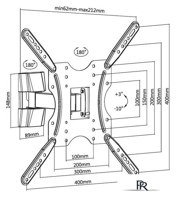 Кронштейн для телевизора Ultramounts UM901 (черный) - Изображение №12 — Интернет-магазин ПроЗаказ