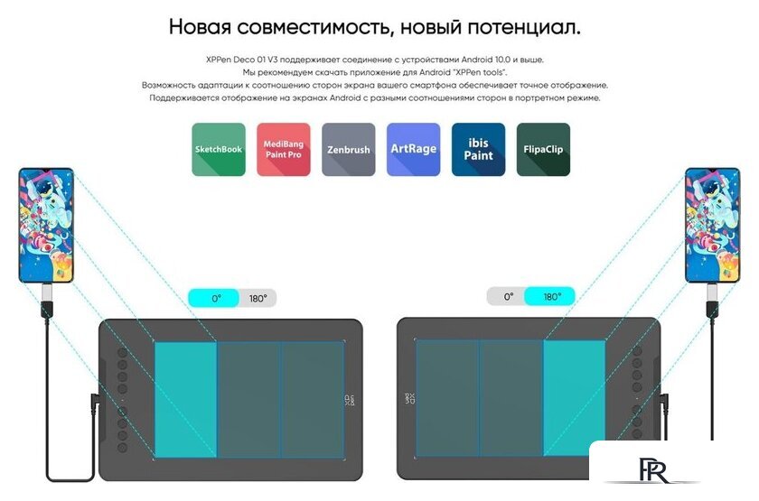 Графический планшет XP-Pen Deco 01 V3 (зеленый) - Изображение №10 — Интернет-магазин ПроЗаказ