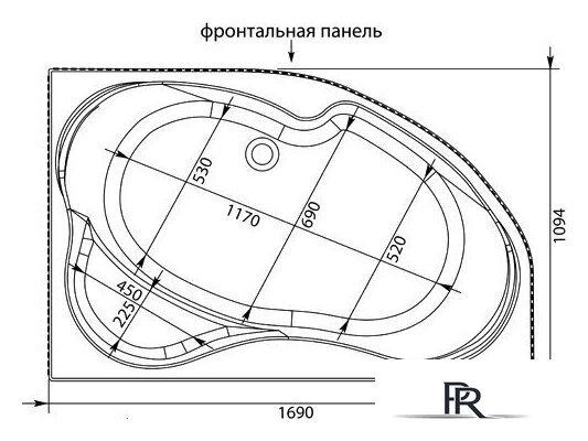 Ванна Aquanet Capri 170x110 R (с каркасом) - Изображение №5 — Интернет-магазин ПроЗаказ