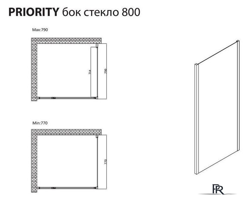 Душевая стенка Allen Brau Priority 3.31041.BA 79x200 294070 (серебро браш) - Изображение №5 — Интернет-магазин ПроЗаказ