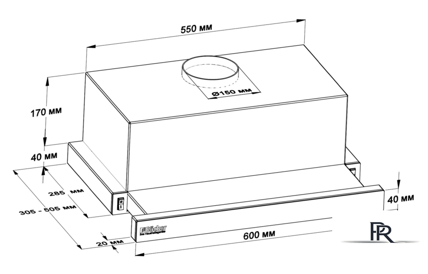 Кухонная вытяжка Backer TH60L-2F70-SS - Изображение №2 — Интернет-магазин ПроЗаказ