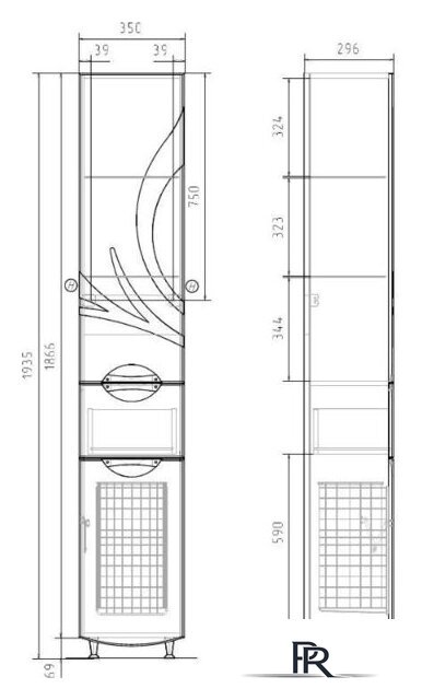  Volna Шкаф-пенал Adel 35 c корзиной - Изображение №7 — Интернет-магазин ПроЗаказ