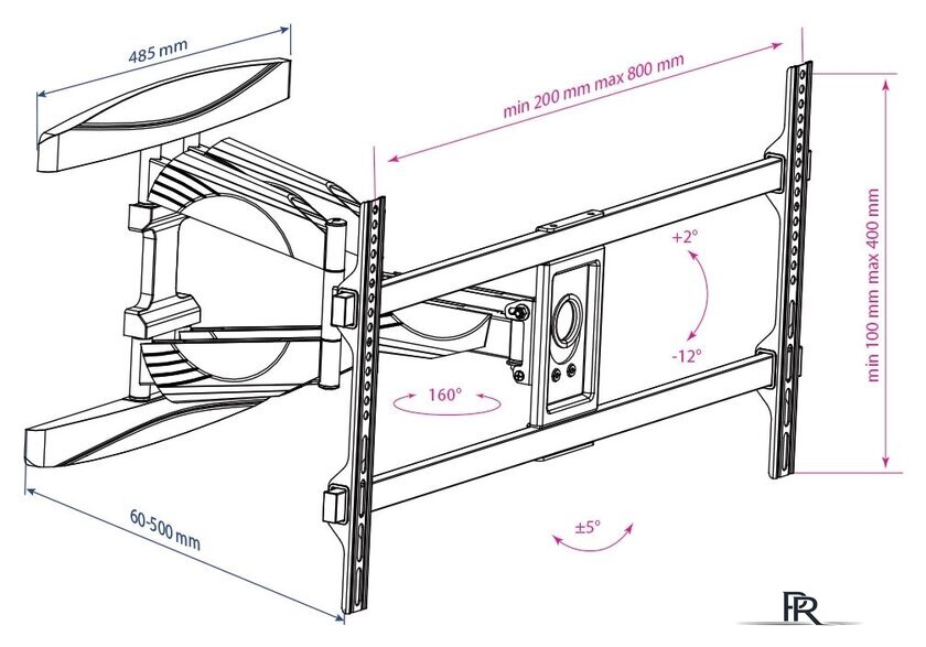 Кронштейн для телевизора Kromax ATLANTIS-65 (черный) - Изображение №3 — Интернет-магазин ПроЗаказ