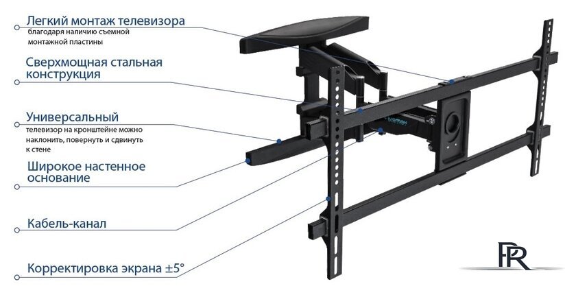 Кронштейн для телевизора Kromax ATLANTIS-65 (черный) - Изображение №2 — Интернет-магазин ПроЗаказ