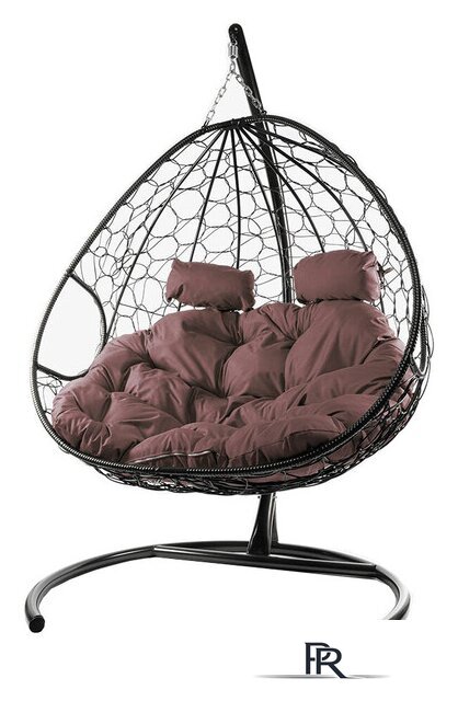 Подвесное кресло M-Group Для двоих 11450205 (коричневый ротанг/коричневая подушка) - Изображение №1 — Интернет-магазин ПроЗаказ