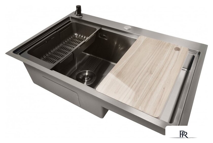 Кухонная мойка Stellar S6550NB-TU-L (нано черный, с доской) - Изображение №3 — Интернет-магазин ПроЗаказ