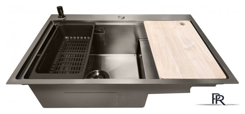 Кухонная мойка Stellar S6550NB-TU-L (нано черный, с доской) - Изображение №1 — Интернет-магазин ПроЗаказ