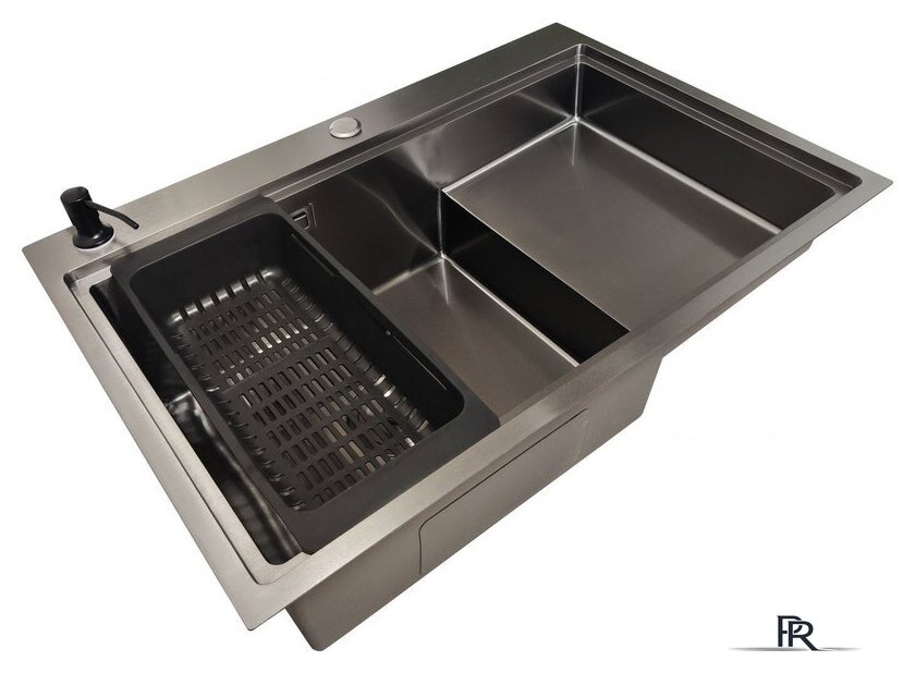 Кухонная мойка Stellar S6550NB-TU-L (нано черный, с доской) - Изображение №4 — Интернет-магазин ПроЗаказ