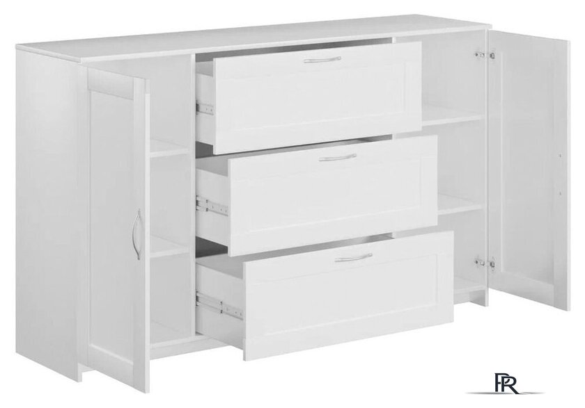 Комод Mio Tesoro Сириус 2 двери и 3 ящика 156x95 2.02.03.290.1 (белый) - Изображение №2 — Интернет-магазин ПроЗаказ