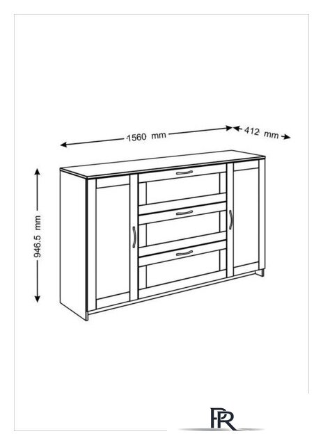 Комод Mio Tesoro Сириус 2 двери и 3 ящика 156x95 2.02.03.290.1 (белый) - Изображение №5 — Интернет-магазин ПроЗаказ