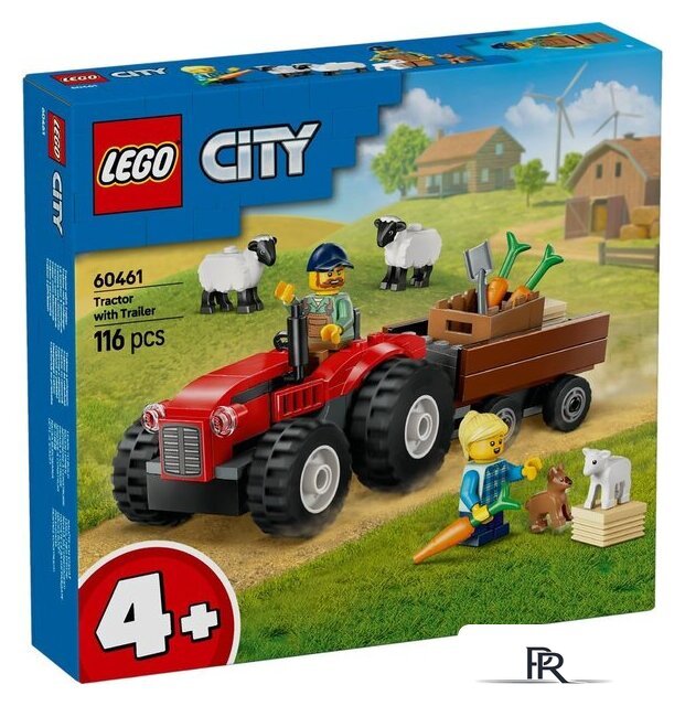 Конструктор LEGO City 60461 Красный фермерский трактор с прицепом и овцами - Изображение №1 — Интернет-магазин ПроЗаказ