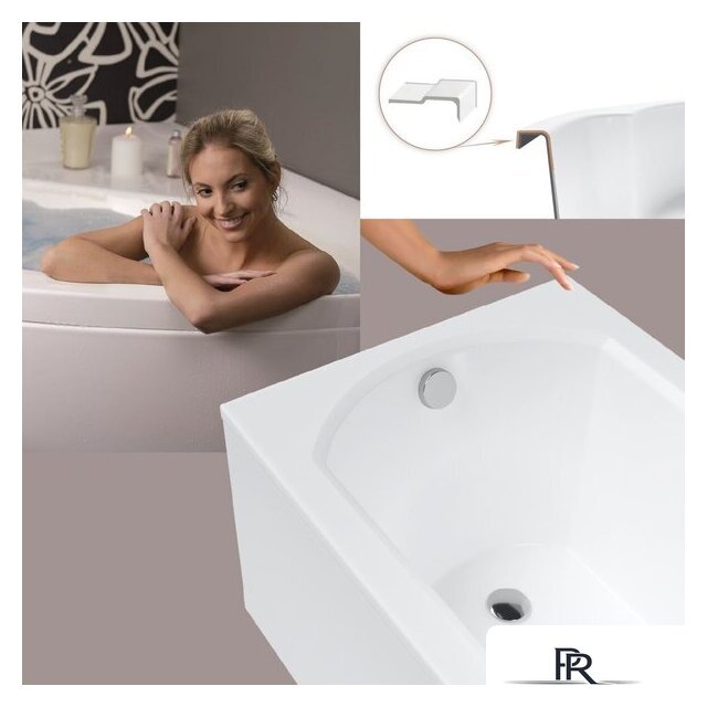 Ванна Lauter Haven 160 21202006 (с ножками, серым подголовн., белыми лиц. и торц. экранами) - Изображение №6 — Интернет-магазин ПроЗаказ