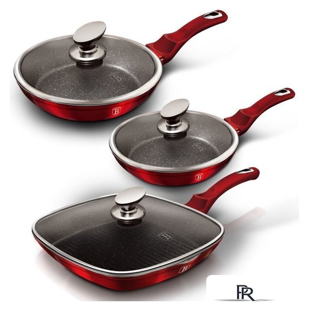 Набор сковород Berlinger Haus Burgundy Metallic Line BH-6189 - Изображение №1 — Интернет-магазин ПроЗаказ