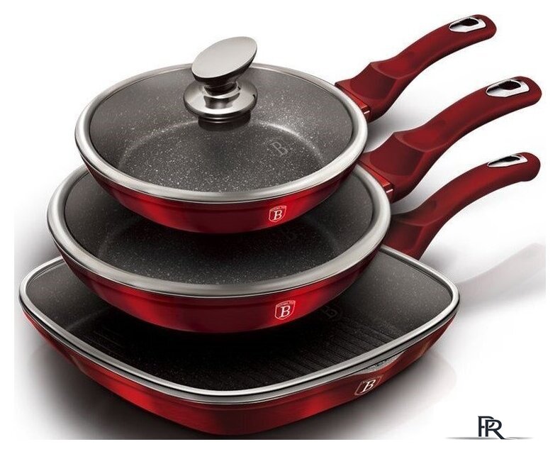 Набор сковород Berlinger Haus Burgundy Metallic Line BH-6189 - Изображение №2 — Интернет-магазин ПроЗаказ