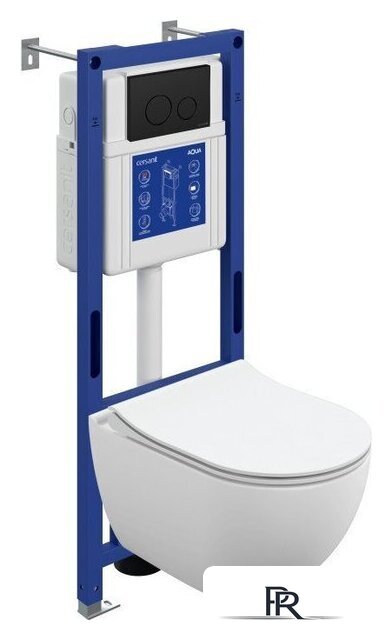 Унитаз подвесной Cersanit Brasko Smart DPL EO Slim + Aqua 40 Smart M 69333 (с кнопкой Twins черный матовый) - Изображение №1 — Интернет-магазин ПроЗаказ