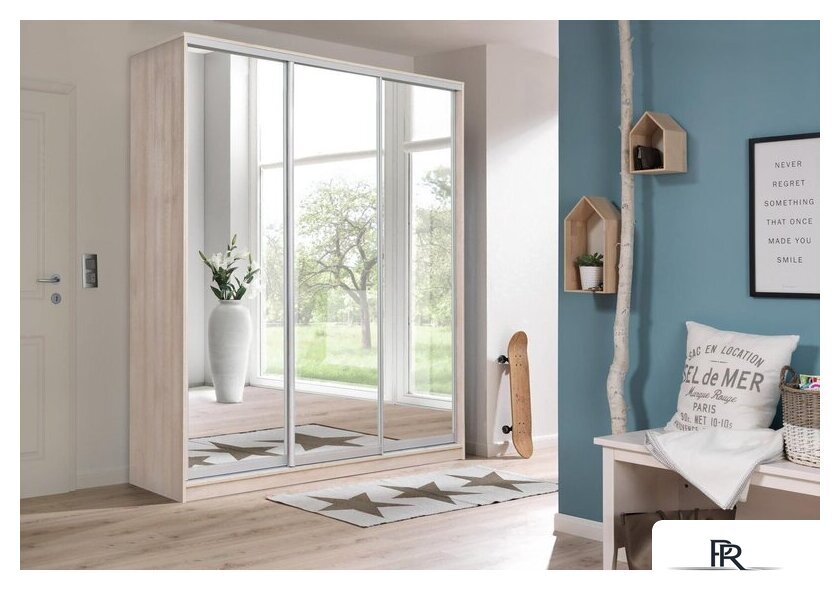 Шкаф распашной Рэйгрупп 176 YYX Elgon РГ-03.02 (ясень снежный/ хром) - Изображение №3 — Интернет-магазин ПроЗаказ