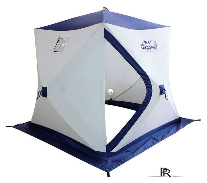 Палатка для зимней рыбалки Следопыт КУБ 3 Эконом (белый/синий) - Изображение №1 — Интернет-магазин ПроЗаказ