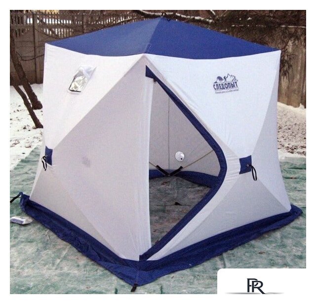 Палатка для зимней рыбалки Следопыт КУБ 3 Эконом (белый/синий) - Изображение №2 — Интернет-магазин ПроЗаказ