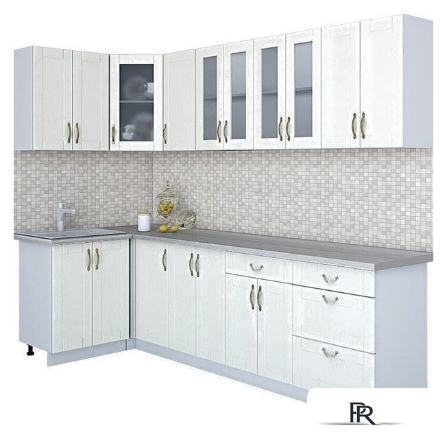 Готовая кухня Интерлиния Мила Крафт 1.2x2.8 (дуб полярный) - Изображение №1 — Интернет-магазин ПроЗаказ