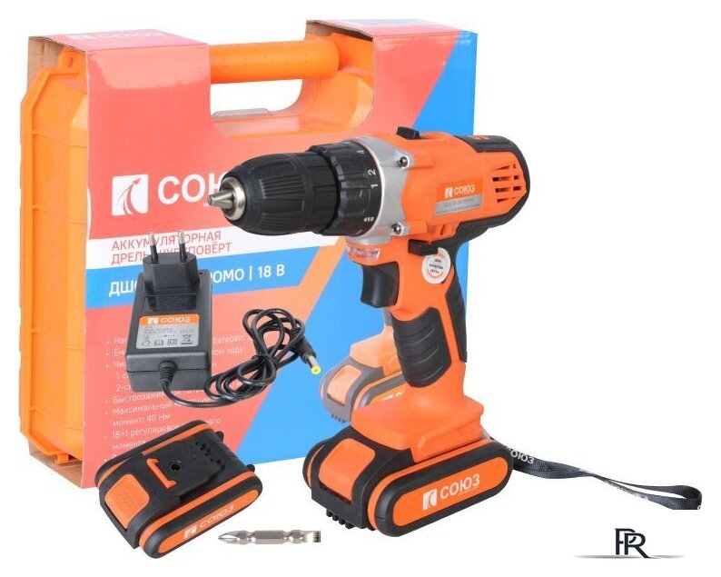 Дрель-шуруповерт Союз ДШС-18-2К-Промо (с 2-мя АКБ, кейс) - Изображение №1 — Интернет-магазин ПроЗаказ