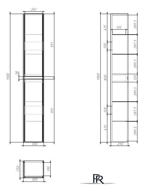  Dreja Шкаф-пенал Slim 30 99.0504 (белый глянцевый/дуб кантри) - Изображение №9 — Интернет-магазин ПроЗаказ