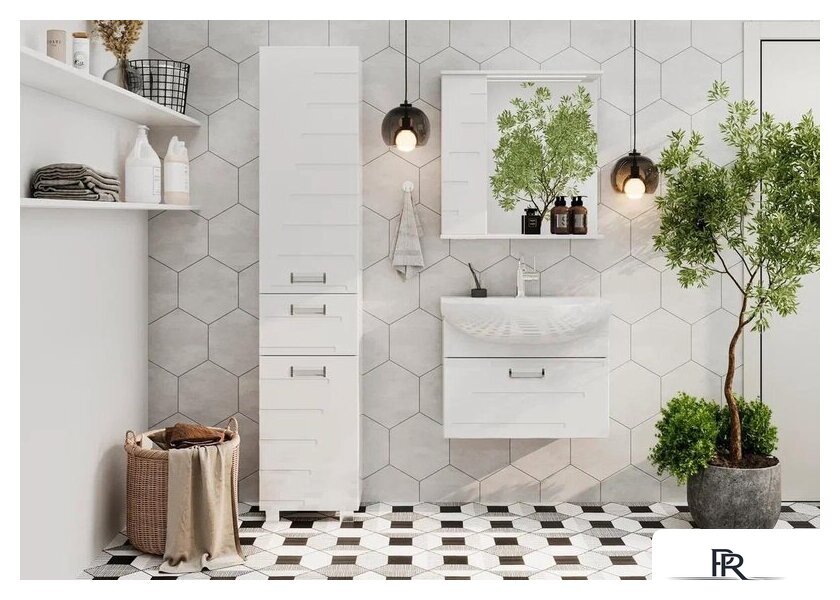  Volna Шкаф с зеркалом Joli 70 L (белый) - Изображение №5 — Интернет-магазин ПроЗаказ