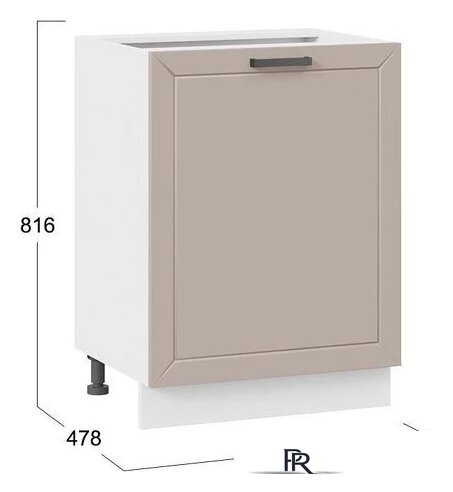 Шкаф напольный Трия Лорас 1Н6 с одной дверью (белый/холст латте) - Изображение №3 — Интернет-магазин ПроЗаказ
