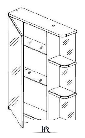  СанитаМебель Шкаф с зеркалом Камелия-09.60 (левый, белый) - Изображение №2 — Интернет-магазин ПроЗаказ