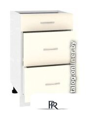 Шкаф напольный Кортекс-мебель Корнелия Лира НШ50р3ш без столешницы (кремовый) - Изображение №2 — Интернет-магазин ПроЗаказ