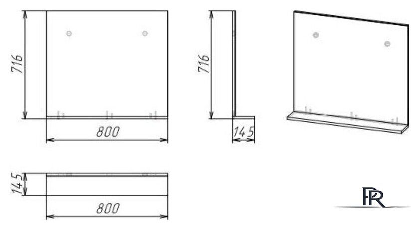  Grossman Зеркало Эдванс 80 208007 - Изображение №4 — Интернет-магазин ПроЗаказ